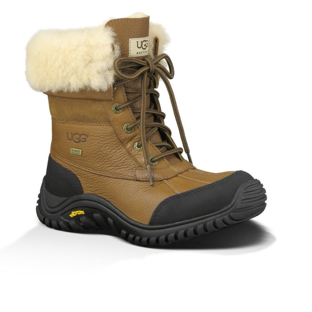 $225 UGG Adirondack II Chestnut Otter Waterproof Leather Snow Boots Size 8 WMN